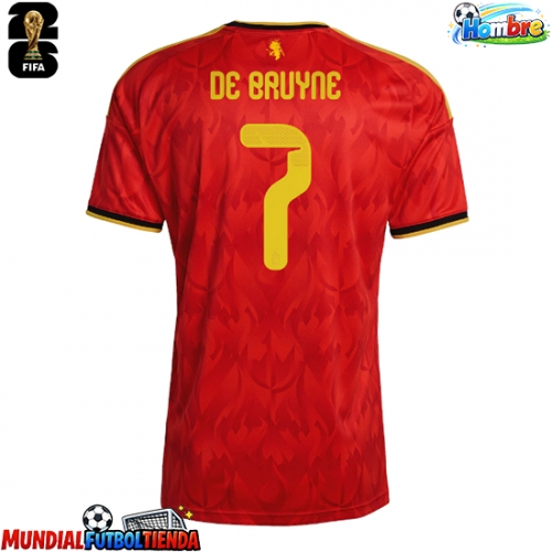 Camiseta Bélgica Kevin De Bruyne #7 Primera Equipación Replica Mundial 2026 mangas cortas